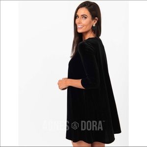 Agnes & Dora Velvet 3/4 Sleeve Swing Tunic